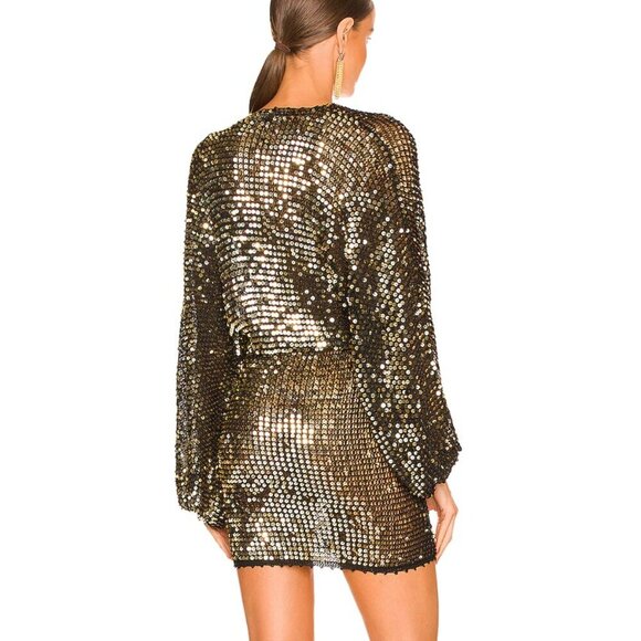 retrofete Lucia Dress in Black & Gold size XS/S - Picture 3 of 11